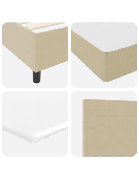 Letto Box Spring con Materasso Verde Chiaro Grigio 140x200 cm Tessuto in Corduroy