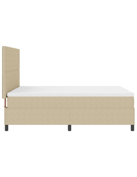 Letto Box Spring con Materasso Verde Chiaro Grigio 140x200 cm Tessuto in Corduroy