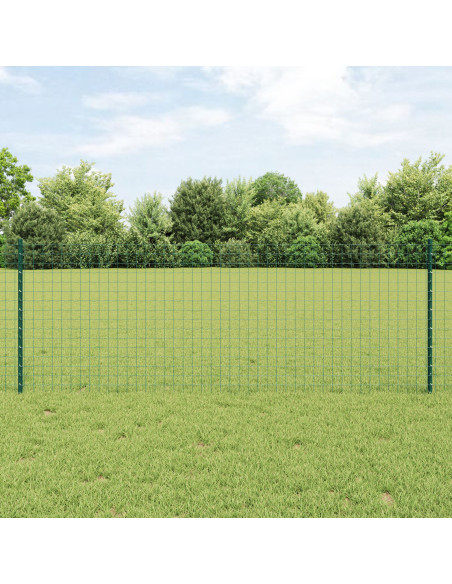 Recinzione Euro  con 5 Pali a U Verde 0.8x10 m Acciaio
