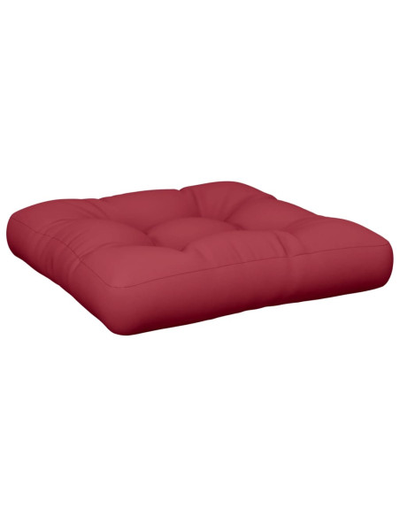 Cuscino per Pallet 60 x 60 x 12 cm Rosso Vino in Tessuto