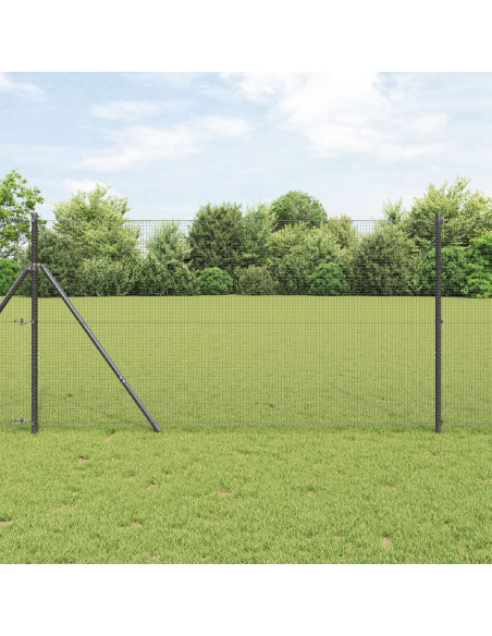 Recinzione in Filo Saldato  con 13 Post Grigio 1.4x25 m Acciaio