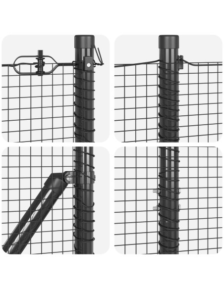 Recinzione in Filo Saldato  con 13 Post Grigio 1.4x25 m Acciaio