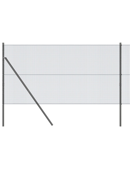 Recinzione in Filo Saldato  con 13 Post Grigio 1.4x25 m Acciaio