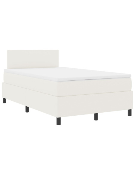Letto a Molle  con Materasso Panna 120x200 cm Tessuto Corduroy