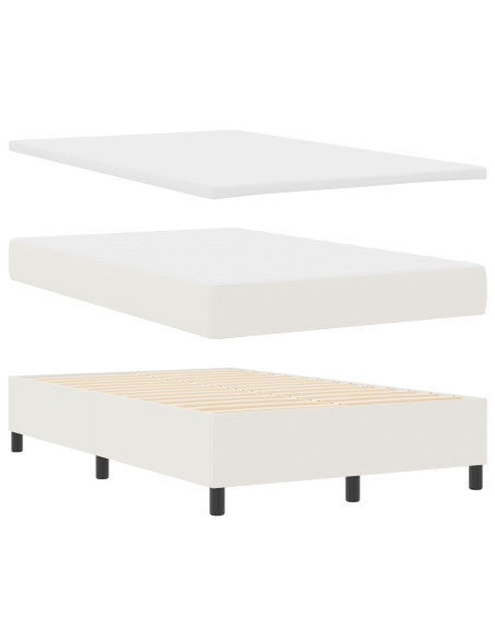 Letto a Molle  con Materasso Panna 120x200 cm Tessuto Corduroy