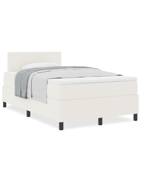 Letto a Molle  con Materasso Panna 120x200 cm Tessuto Corduroy