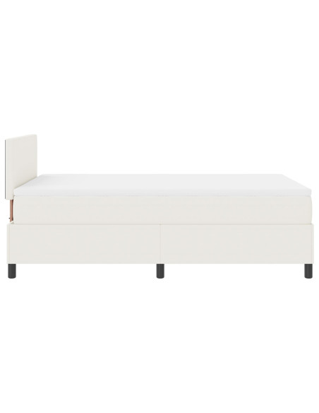 Letto a Molle  con Materasso Panna 120x200 cm Tessuto Corduroy