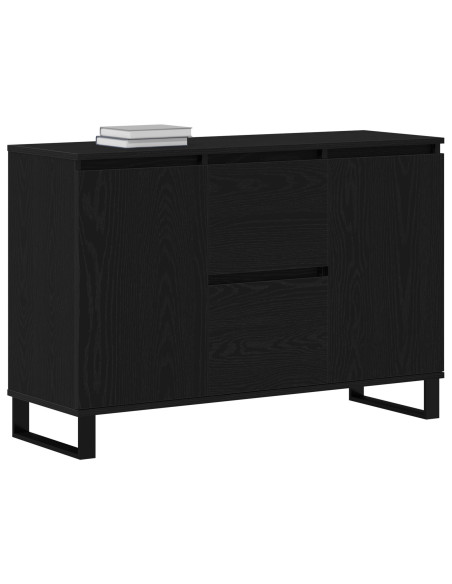 Credenza Nero Rovere 104x35x70 cm Legno Ingegnerizzato