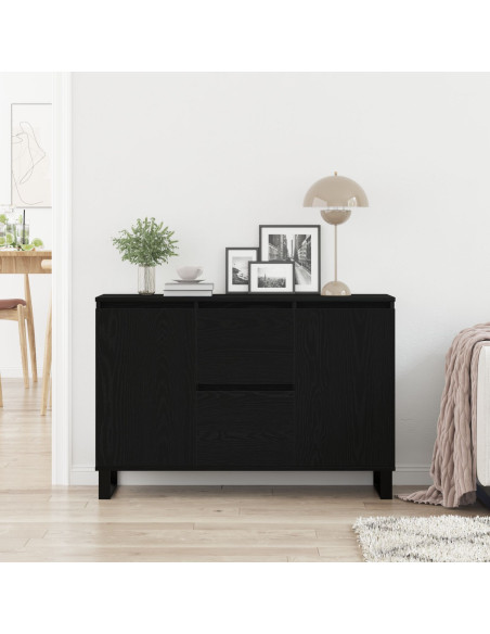 Credenza Nero Rovere 104x35x70 cm Legno Ingegnerizzato