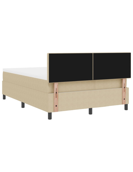 Letto a Rete  con Materasso e Luce LED Verde Grigio 160x200 cm Tessuto a Coste