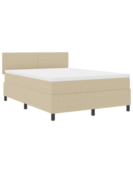 Letto a Rete  con Materasso e Luce LED Verde Grigio 160x200 cm Tessuto a Coste