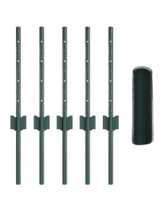 Recinzione con Posto Verde 0,4 x 10 m Acciaio e PVC 2