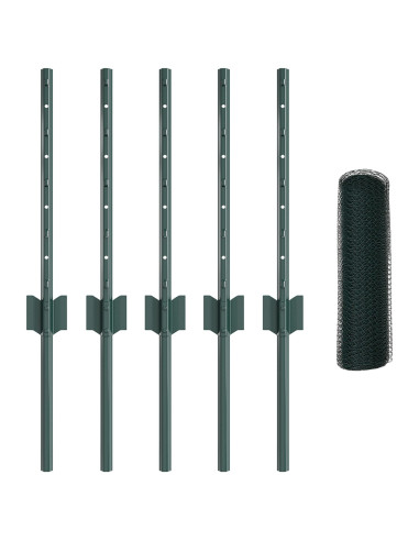 Recinzione con Posto Verde 0,4 x 10 m Acciaio e PVC