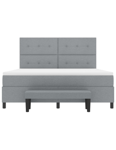 Letto a molle con materasso Grigio chiaro 180 x 200 cm Tessuto