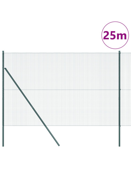 Recinzione in filo saldato  con 13 pali Verde 1.6x25 m Acciaio