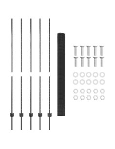 Recinzione con Posto Grigio 1,6 x 10 m Acciaio e PVC 2