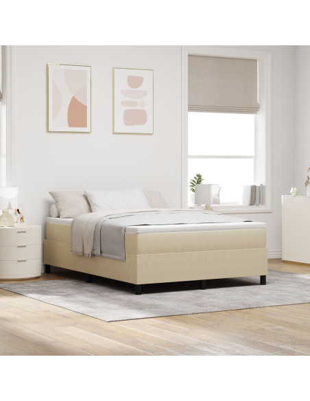 Letto Box Spring con Materasso Verde Chiaro Grigio 140x200 cm Tessuto in Corduroy