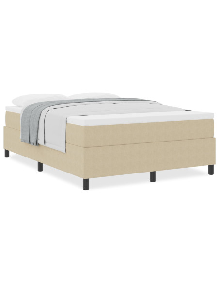 Letto Box Spring con Materasso Verde Chiaro Grigio 140x200 cm Tessuto in Corduroy