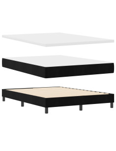 Letto a molle con materasso Nero 160 x 200 cm Velluto