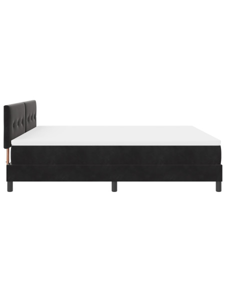 Letto a Rete con Materasso Nero Super King in Velluto