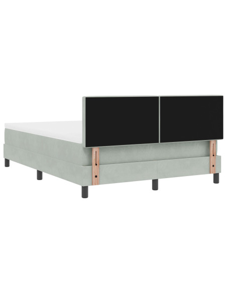 Letto a Castello  con Materasso Grigio Chiaro 160x200 cm Velluto