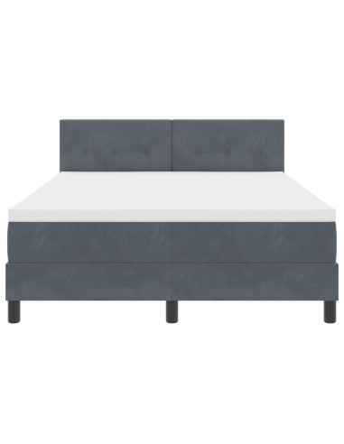 Letto a molle con materasso Grigio scuro 160 x 200 cm Velluto