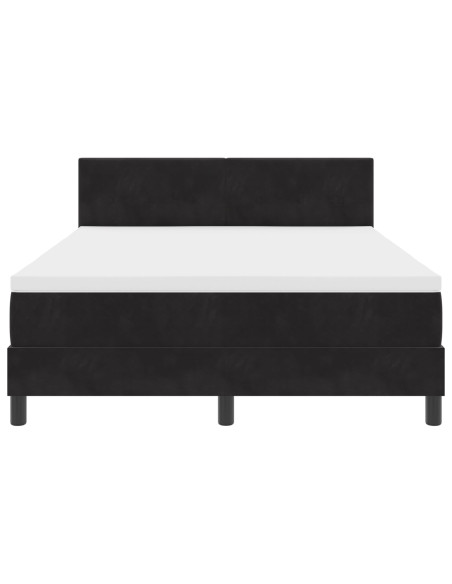 Letto Box Spring con Materasso Nero 160x200 cm Velluto