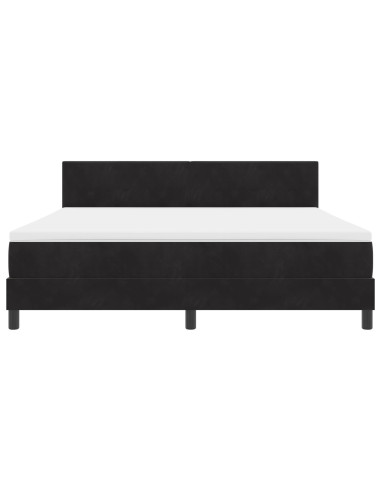 Letto a molle con materasso Nero 180 x 200 cm Velluto