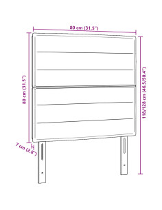 Testiera con testiera Grigio chiaro 80 cm Pelle Sintetica 2