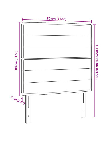 Testiera con testiera Marrone Scuro 80 cm Pelle Sintetica