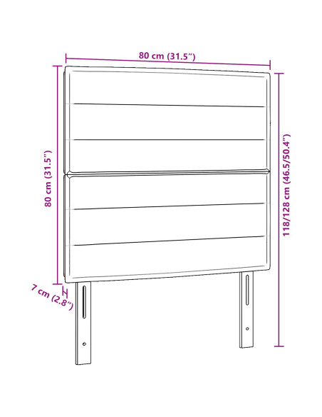 Testiera con testiera Marrone Scuro 80 cm Pelle Sintetica
