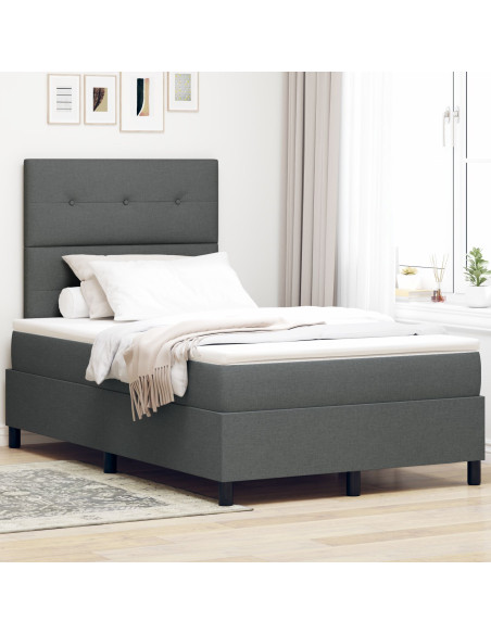 Letto rete a molle  grigio scuro 120x200 cm tessuto