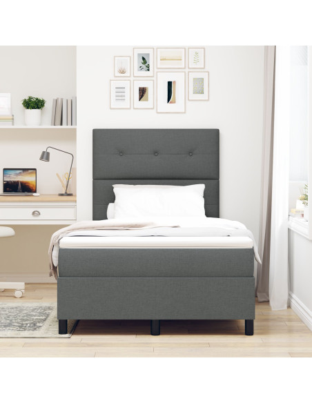 Letto rete a molle  grigio scuro 120x200 cm tessuto