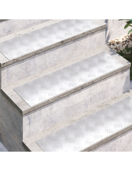 Tappeti di Alluminio  4 pezzi Antiscivolo 70x20 cm