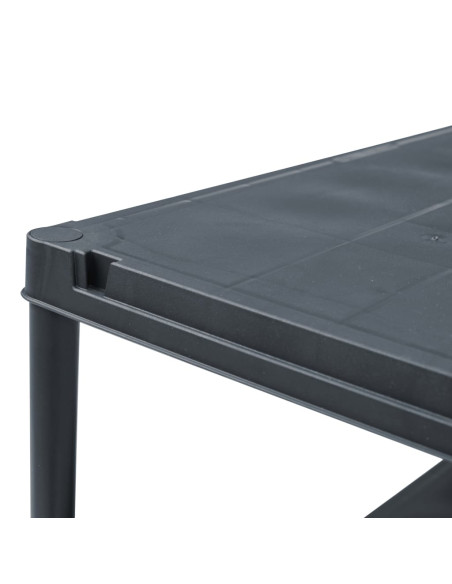 Scaffale Nero 100 kg 60x30x138 cm in Plastica