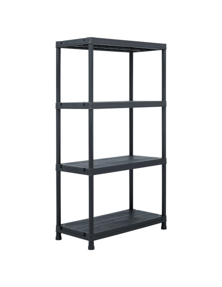 Scaffali 5 pz 60x30x138 cm Nero in Plastica