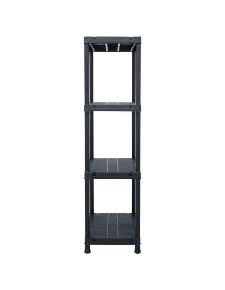 Scaffali 5 pz 60x30x138 cm Nero in Plastica