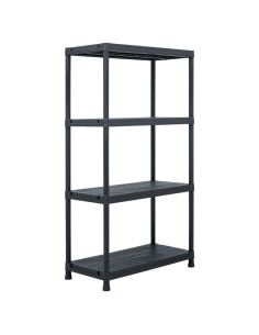 Scaffale Nero 100 kg 60x30x138 cm in Plastica 2