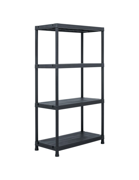 Scaffale Nero 100 kg 60x30x138 cm in Plastica