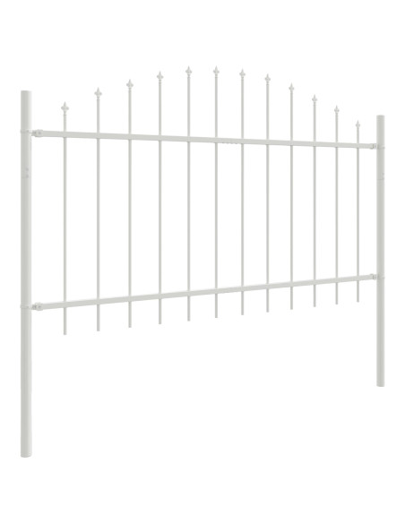 Recinzione da Giardino con Parte Superiore a Curva - Bianco, 11.9 x 1 m, Acciaio