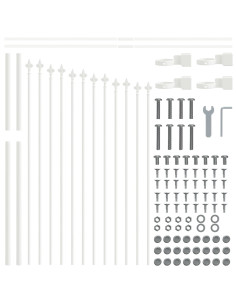 Recinzione per Giardino 8 pcs Bianco 170 x 140 cm 2