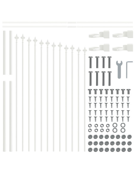 Recinzione per Giardino 8 pcs Bianco 170 x 140 cm