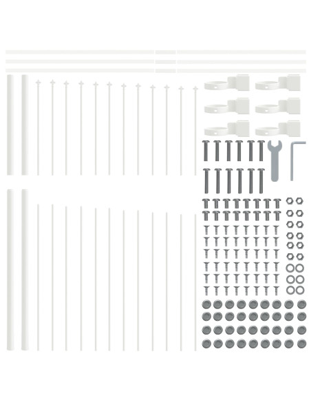Recinzione per Giardino 8 pcs Bianco 170 x 215 cm