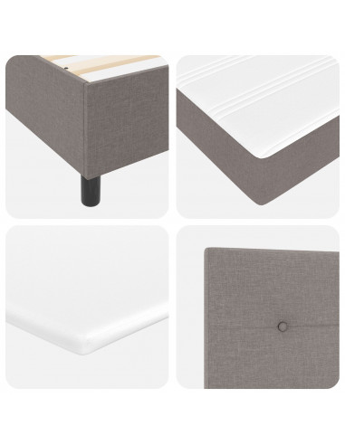 Letto a Box Spring  con Materasso & LED Taupe 200x200 cm Tessuto