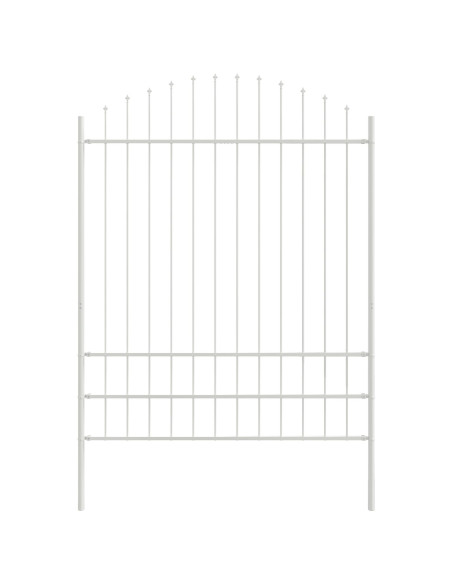 Recinzione da Giardino  con Parte Superiore a Cappio Bianca 13,6x2 m in Acciaio