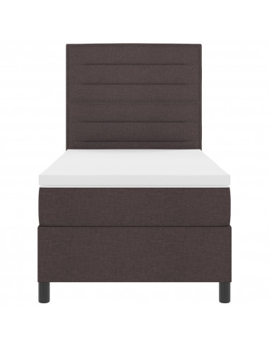 Letto a Box Spring con Materasso Grigio Scuro 100x200 cm Tessuto