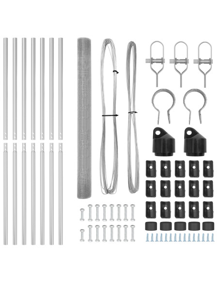 Set di pali per recinzione  Set di 2 Acciaio galvanizzato 10 x 1,5 m