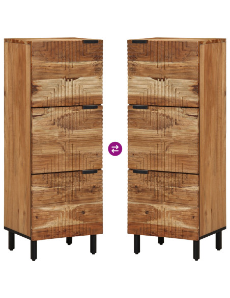 Highboard 40x33x110 cm Legno massello di acacia