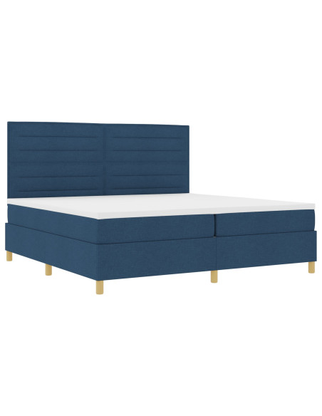 Letto a molla con materasso & LED Blu 200x200 cm Tessuto