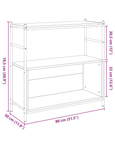 Libreria Rovere nero 80 x 30 x 78.5 cm Legno multistrato